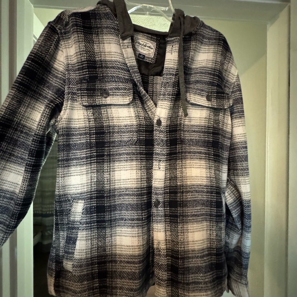Dry Goods Black and White Plaid Shirt Jacket